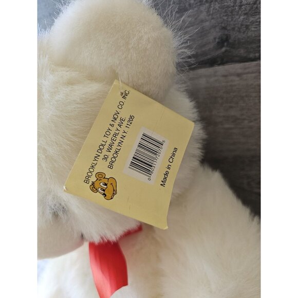 Vtg Brooklyn Doll Toy 16" White Teddy Bear Red Ribbon Pick a Pet Plush New - Picture 7 of 10